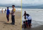 Polsek Palabuhanratu Polres Sukabumi Intensifkan Himbauan Kamtibmas di Pantai Gado Bangkong Saat Libur Panjang