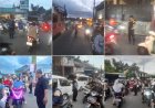 Polsek Cidahu Polres Sukabumi Laksanakan Pengaturan Lalu Lintas Saat Bubaran Karyawan PT GS Babakanpari